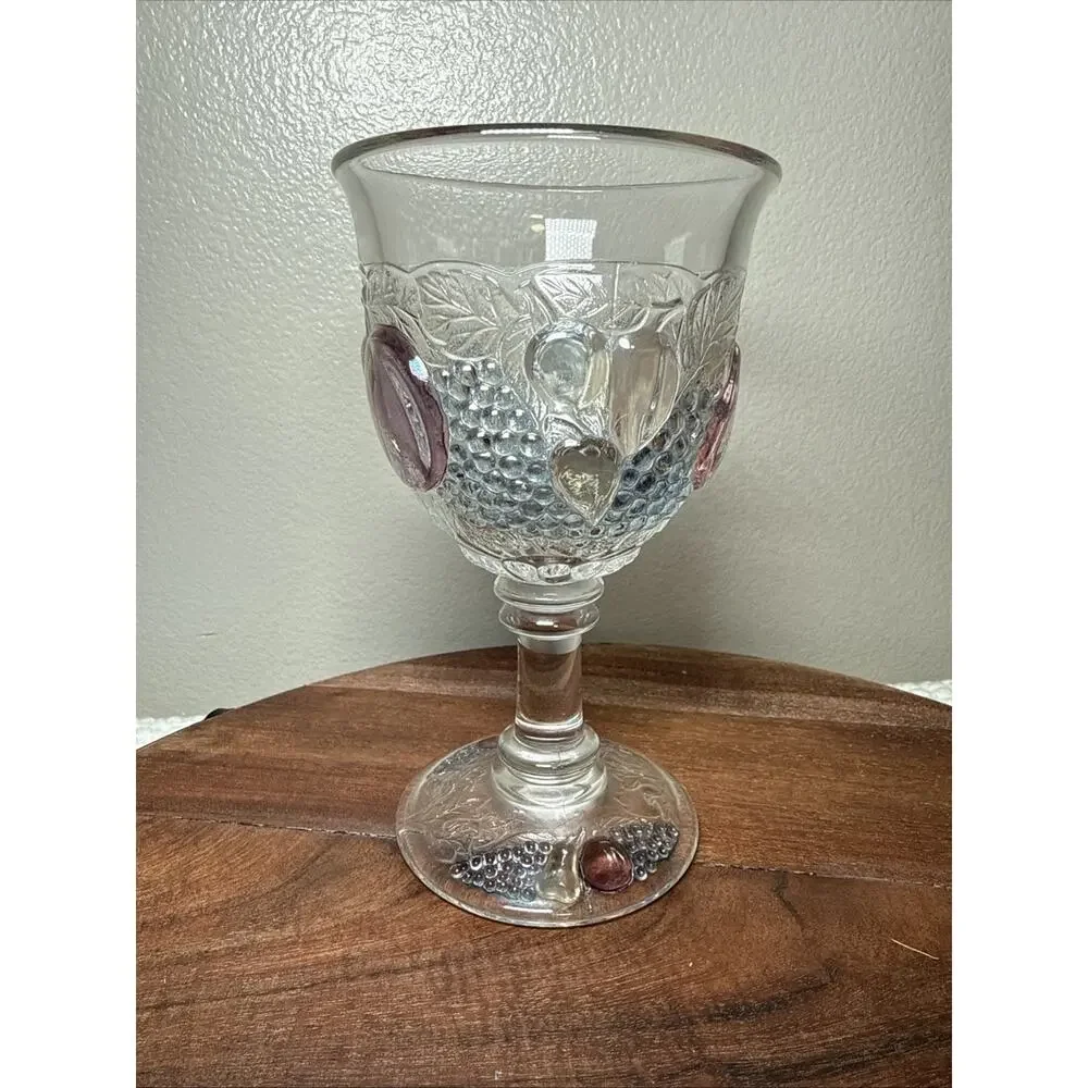 Westmoreland Della Robbia Flashed Water Goblet Vintage Glasswear